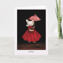 Placa de saudação Sunbonnet Sue no início dos anos