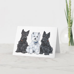 Cartão Placa de saudação Terrier escocesa