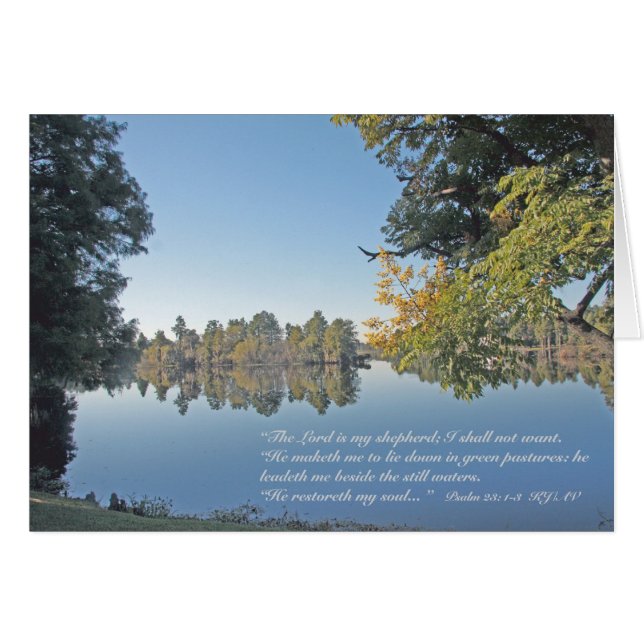 Cartão Placa De Script Psalm 23:1-3 (Frente Horizontal)