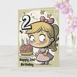 Cartão Placa de segundo aniversário Feliz para Menina