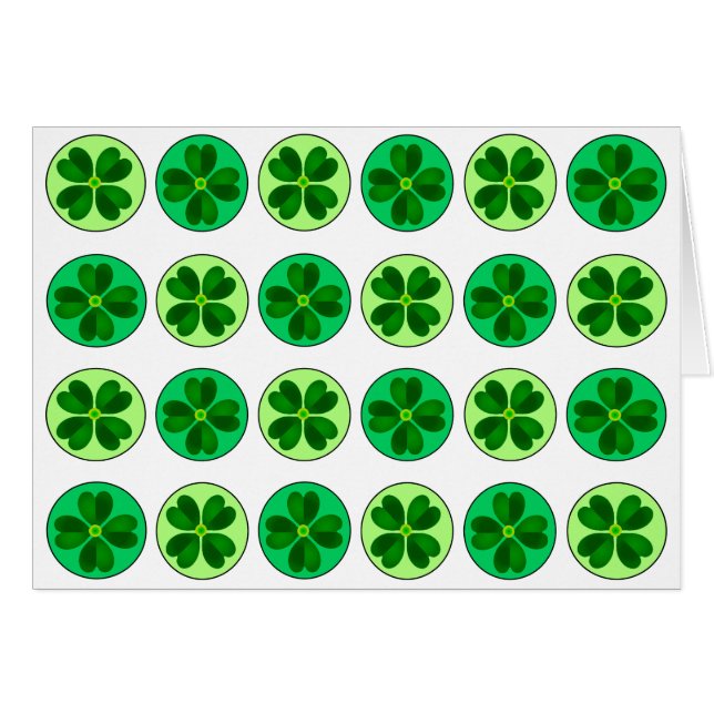 Cartão Placa de Shamrocks Dotty Lucky (Frente horizontal)