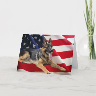 Cartão Placa de Sinalizador da América do german shepherd