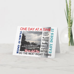 Cartão Placa de slogans para recuperação de 12 etapas