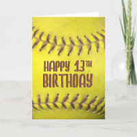 Placa de Softball de 13 Birthday