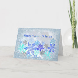 Cartão Placa de solstício de inverno Design para Flocos d