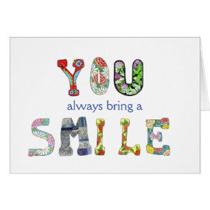 Cartão placa de sorriso dentro do vazio