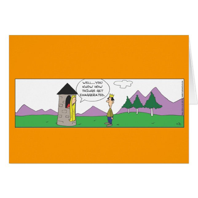 Cartão Placa de Torre Curta Engraçado Repunzel (Frente Horizontal)