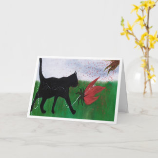 Cartão Placa de Trabalho de arte de Gatinho de de viagem