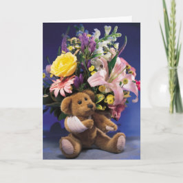 Cartão Placa de Urso de Teddy com Braço Quebrado
