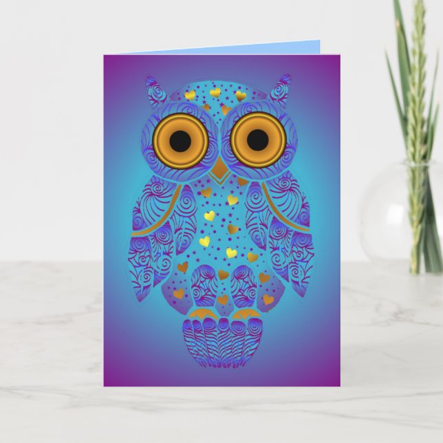 Cartão Placa de Vazio Blues H00t Owl (Frente)