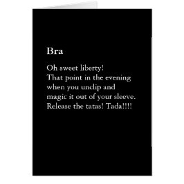Cartão Placa de Vazio Bra Engraçado