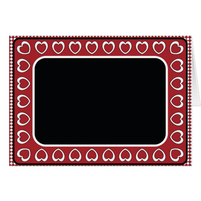 Cartão Placa de vazio com fundo vermelho e preto (Frente horizontal)