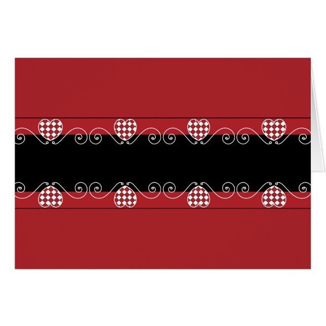 Cartão Placa de vazio com fundo vermelho e preto (Frente horizontal)
