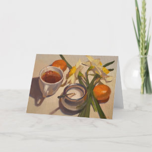 Cartão Placa de vazio: "Daffodils and Tea", por Sarah Sed