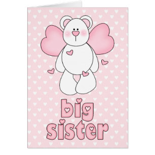 Cartão Placa de Vazio de Angel Bear Big Sister