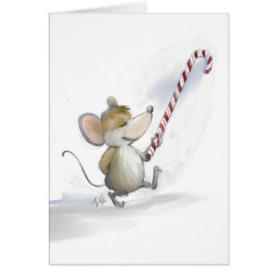 Cartão Placa de Vazio de Feriado de Mouse Feliz