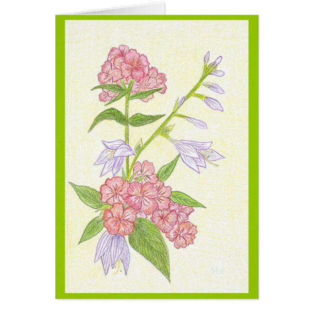 Cartão Placa de Vazio de Flores de Verão (Frente)