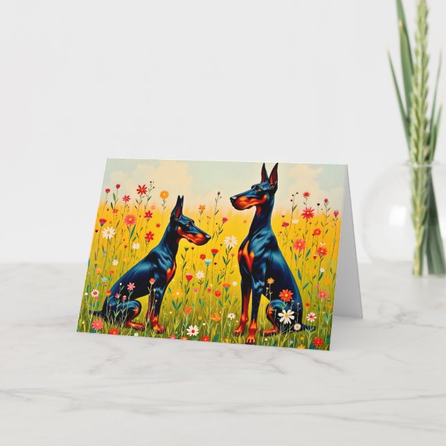 Cartão Placa de Vazio Doberman (Frente)