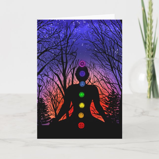 Cartão Placa de vazio | Meditação Yoga ao pôr do sol (Frente)