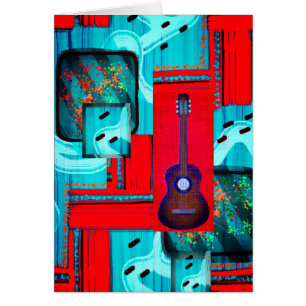 Cartão Placa de Vazio "Overreach" do Collage de Música do