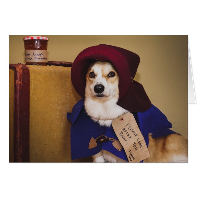 Cartão Placa de Vazio Paddington Corgi (Frente Horizontal)