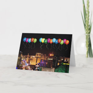 CARTÃO PLACA DE VEGAS DE ANIVERSÁRIO FELIZ