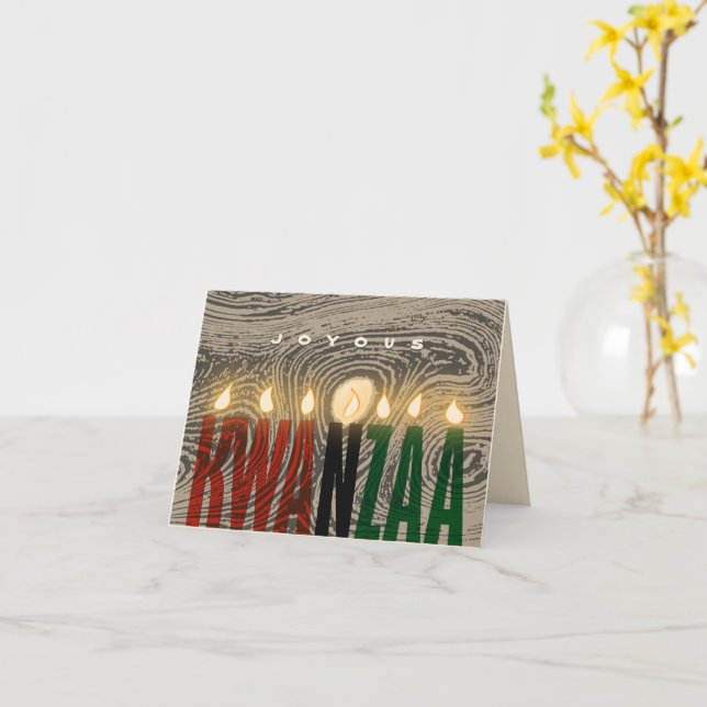 Cartão Placa de Velas Rustic Kwanzaa (Flor Amarela)