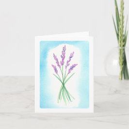 Cartão Placa de Watercolor de lavanda
