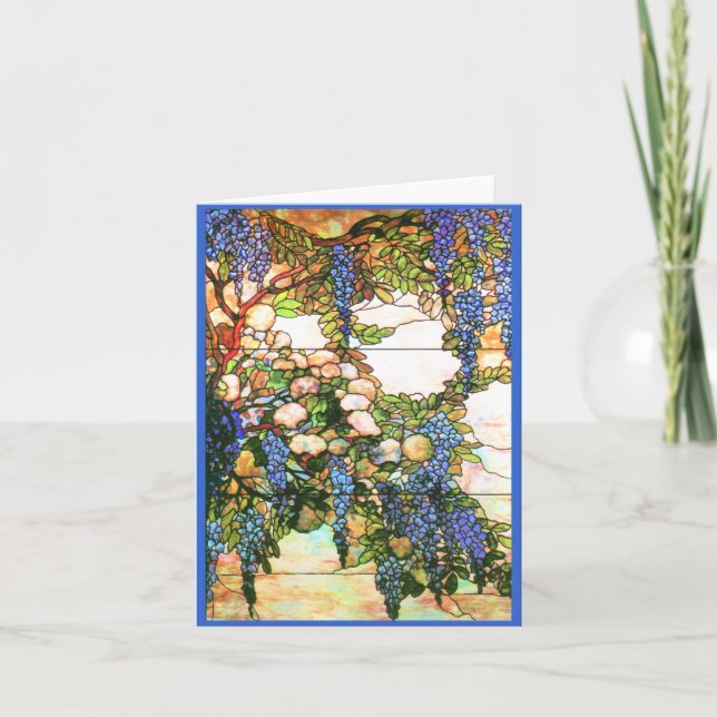 Cartão Placa de Wisteria de Vidro Tiffany (Frente)