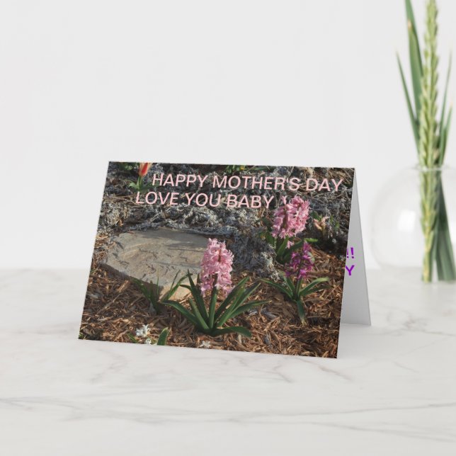 Cartão PLACA dia de as mães com FLOR e PEDRA (Frente)