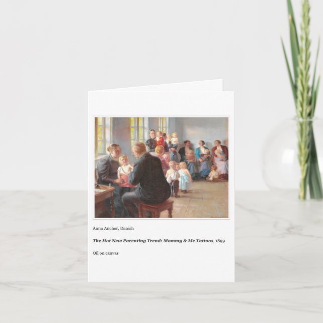 Cartão PLACA DIA DE AS MÃES DE TATUAGENS mamãe E ME (Frente)