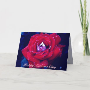Cartão Placa Dia de as mães rosa vermelha