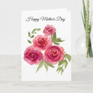 Cartão Placa Dia de as mães Rosa vermelha