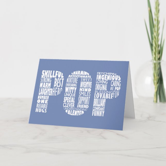 Cartão Placa Dia de os pais Avô Pai pop (Frente)