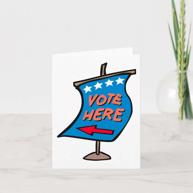 Cartão Placa Direcional de Votação Aqui (Criador carregado)