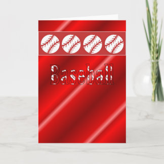 Cartão Placa do ventilador do beisebol Vermelho e Branco