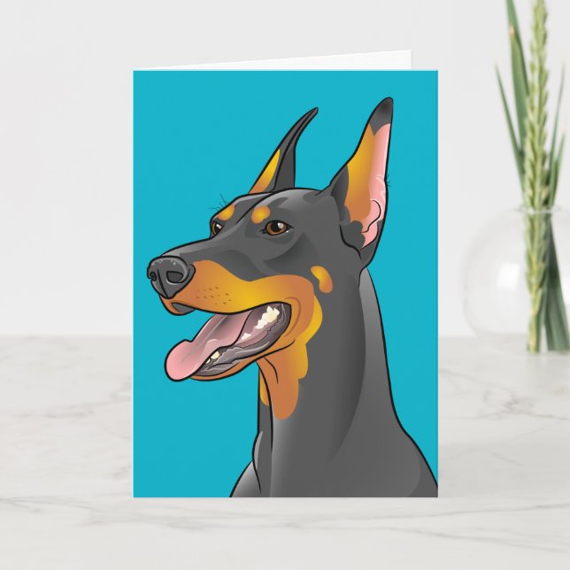 Cartão Placa Doberman para Pop de Dia de os pais Feliz (Frente)