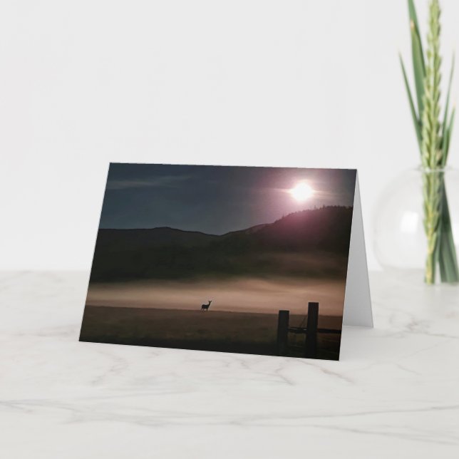 Cartão Placa dobrada de 7"x5" | Moon Deer (Frente)