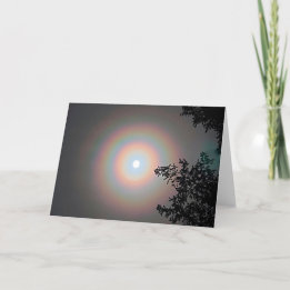 Cartão Placa dobrada de 7"x5" | Winter Moon Halo