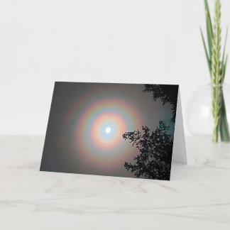 Cartão Placa dobrada de 7"x5" | Winter Moon Halo