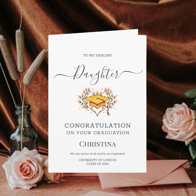 Cartão Placa dobrada de Boné de formatura 2024 Classe Ele (Criador carregado)