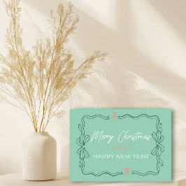 Cartão Placa dobrada de férias do Arco e árvores retrorre