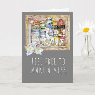 Cartão Placa dobrada Mess Paint Tubes 5x7