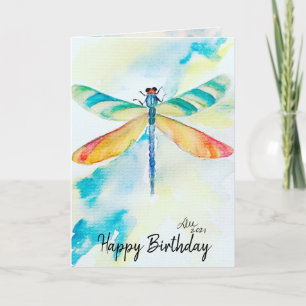 Cartão Placa Dragonfly Birthday