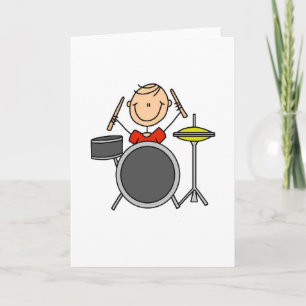 Cartão Placa Drummer Figura Stick