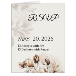 Cartão Placa Elegante Classic Beige Magnolia RSVP