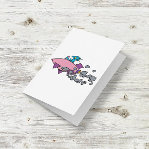 Cartão Placa Espacial de Alienígena de Cartoon