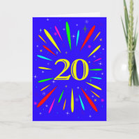 Placa Explosiva de Aniversário do 20