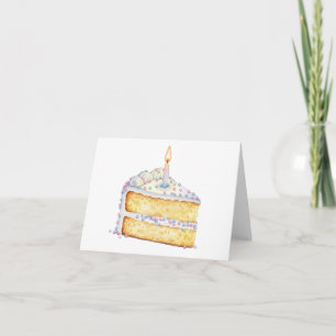 Cartão Placa Fatia de Bolo de Aniversário (dentro de vazi