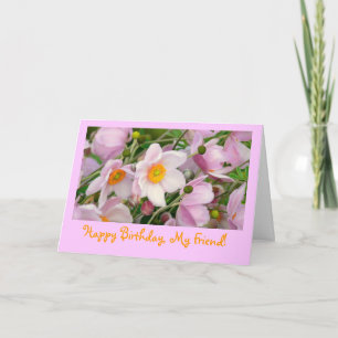 CARTÃO PLACA FLORAL DE ANIVERSÁRIO PARA FLORES AMIGAS/PIN